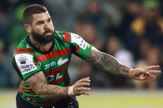 The halfback injured his thumb making a tackle on Canberra’s Hudson Young.