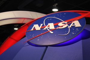 NASA logo at the at CES 2018 (Consumer Electronics Show) International, Las Vegas