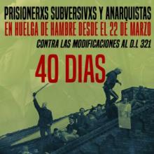 "Subversive and anarchist prisoners in hunger strike since March 22...40 days"