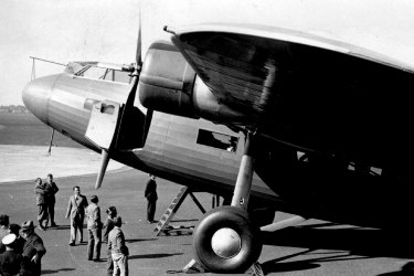 26th September 1934:  A Fokker airliner at Croydon airport capable of carrying 32 passengers, or 16 if sleeping berths are supplied. It is operated by KLM Royal Dutch Airlines and is intended to fly from Amsterdam to Batavia, 9000 miles.  (Photo by J. A. Hampton/Topical Press Agency/Getty Images) Getty image for Traveller. Single use only.