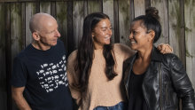 Mahalia Dainty with her parents Steven and Saro, who helped her with a deposit for her first home. 