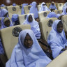 Students who were abducted by gunmen from the Government Girls Secondary School, in Jangebe.