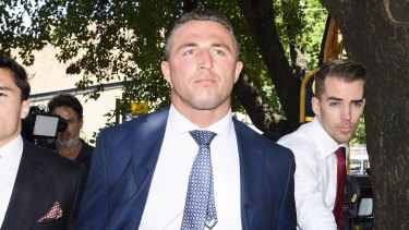 Sam Burgess after an appearance at Moss Vale court in February.