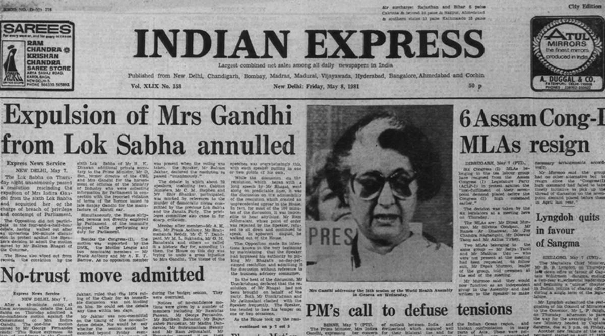 Lok Sabha, Indira Gandhi, Meghalaya, Indira Exonerated, forty years ago, indian express