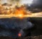 The active volcano at Mount Yasur, erupting at sunrise. 