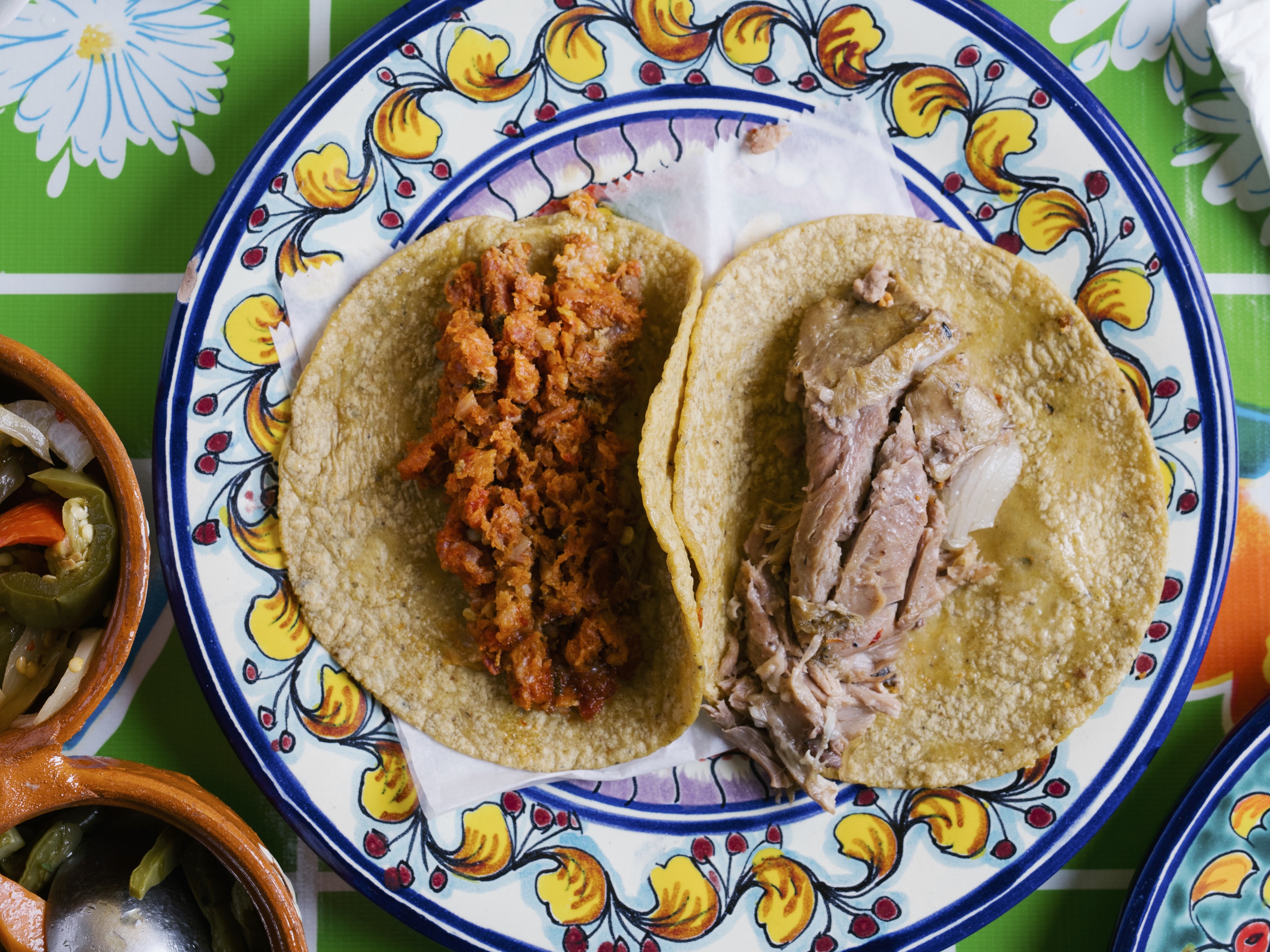 plate with tacos