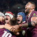 James O’Connor of the Reds is congratulated by team mates after scoring the match winning try.