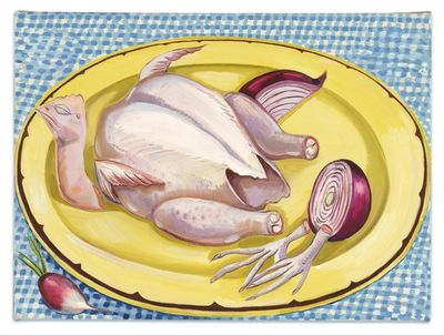 Nikki Maloof, ‘Chicken and Yellow Plate’, 2021