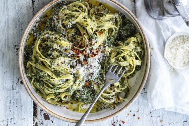 Hetty McKinnon's spinach pesto pasta.