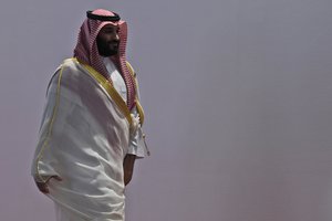 Saudi Arabia’s Crown Prince Mohammed bin Salman arrives for the G-20 summit in Osaka, Japan, Friday, June 28, 2019.