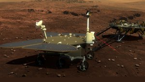 Artist’s impression of the Tianwen-1 rover surveying on mars surface