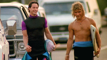 Keanu Reeves and Patrick Swayze in 1991 movie Point Break.