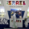 The Israel stand on the opening day of the Arabian Travel Market exhibition in Dubai on Sunday.