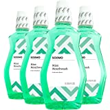 Amazon Brand - Solimo Mint Mouthwash, Fresh Mint, 1 Liter, 33.8 Fluid Ounces, Pack of 4