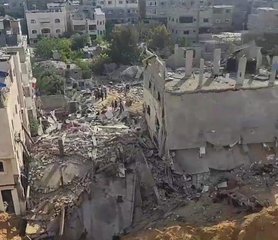 File - A destroyed building in Gaza following an Israeli airstrike, 14 May, 2021.