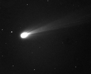 File - Comet ISON shines brightly in this image taken on the morning of Nov. 19, 2013. This is a 10-second exposure taken with the Marshall Space Flight Center 20" telescope in New Mexico.