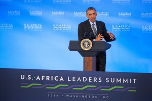 File - President Barack Obama holds a press conference at the conclusion of the three-day U.S.-Africa Leaders Summit at the U.S. Department of State in Washington, D.C., on August 6, 2014.