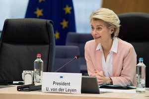 17 February 2021, Ursula von der Leyen, President of the European Commission, in the Steering Board of the Recovery and Resilience Task Force, Brussels, Belgium.