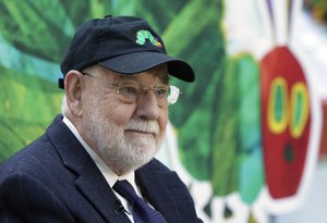 File - Author Eric Carle reads his classic children's book "The Very Hungry Caterpillar" on the NBC "Today" television program in New York on Oct. 8, 2009