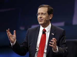 FILE - In this Monday, March 27, 2017, file photo, Isaac Herzog speaks at the AIPAC Policy Conference in Washington.