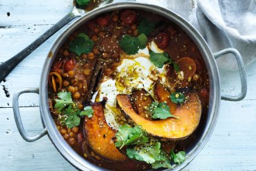 Jill Dupleix's chickpea and pumpkin bake.