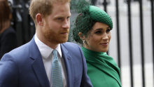 Prince Harry and Meghan pictured last year. 