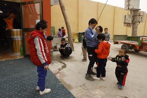 Local children at play in Shule county in western China's Xinjiang Uyghur Autonomous Region on Saturday, March 20, 2021