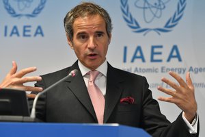 Rafael Mariano Grossi, IAEA Director General briefs members of the media on Iran at a press conference held during the 1542nd Board of Governors meeting. IAEA, Vienna, Austria. 15 June 2020