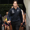 SYDNEY, AUSTRALIA - MAY 30: Blues coach, David Teague heads out during the round 11 AFL match between the Sydney Swans and the Carlton Blues at Sydney Cricket Ground on May 30, 2021 in Sydney, Australia. (Photo by Cameron Spencer/Getty Images)