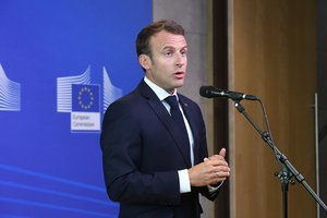 Emmanuelle Macron,President of France in front of the press on the informal working meeting on migration and asylum issues, 24/06/2018 in Belgium, Brussels - EC / Berlaymont