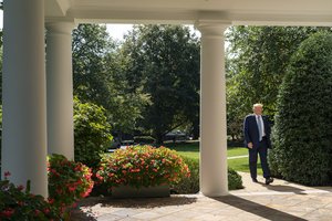 President Donald J. Trump returns to the White House Friday, October 4, 2019, following his trip to Walter Reed National Military Medical Center in Bethesda, MD.