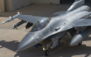 Israeli fighter jet during a military aviation Air Force exercise Blue Flag at Uvda Air Base, Israel