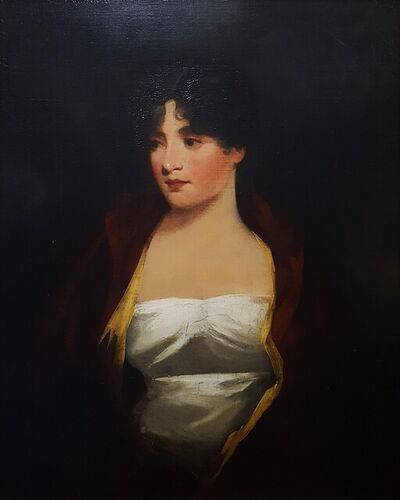 Sir Henry Raeburn, ‘Portrait of a Lady in red jacket and white gown (half-length)’, ca. 1820