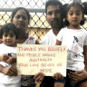 Priya and Nades Murugappan and their Australian-born children, Kopika and Tharnicaa, in a photo taken during their court fight to remain in Australia.