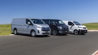 Video: Ford Transit Custom v Peugeot Expert v Toyota HiAce - Drive Car of the Year 2021 Best Van