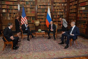 Joe Biden, Tony Blinken, Sergey Lavrov, Vladimir Putin Sergey Lavrov - 2021 Russia–United States summit