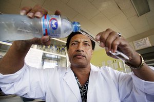 Testing bottled water in Solomon Islands (10728809446)