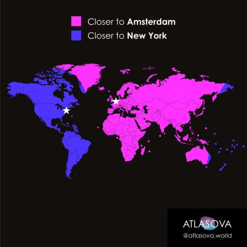 mapsontheweb:
“Are you closer to Amsterdam or New York?
by atlasova.world
”