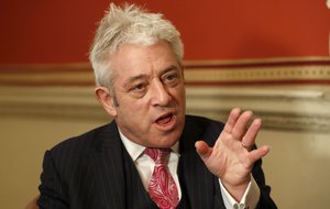 Former British House of Commons speaker, John Bercow, speaks during an interview with Associated Press in London, Thursday, Nov. 7, 2019.