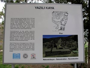 UNESCO World Heritage List. The famous rock sanctuary of YAZILIKAYA, which is an open-air temple with two natural chambers cut into the bedrock, lies 2 km northeast of the capital, on a slope of a mountain barrier, Turkey