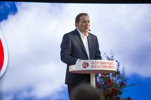 Stefan LOFVEN, Swedish Prime Minister, speaking at Almedalen,Sweden