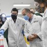 Acting Victorian Premier James Merlino tours the Monash Institute of Pharmaceutical Sciences.