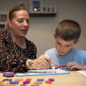 Sam Rogers, age 9, from St Charles Catholic Primary School in Waverley, is tutored in his Math by Fay Ligonis from Super Kids Tutoring.