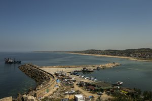 A view of the Karaburun port in Turkey's Black Sea, near the proposed starting point of the Kanal Istanbul project in Istanbul, Thursday, June 24, 2021