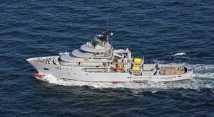 Pictured is the Algerian Navy Rescue Tug, the El Mousif in the English Channel