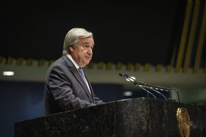 Secretary-General Antonio Guterres addresses the closing plenary meeting of the seventy-third session of the General Assembly, 16 September 2019.