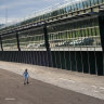 Albert Park on Tuesday after the announcement of the cancellation of the grand prix.