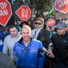 Anti-Adani campaigners surround Federal Treasurer Josh Frydenberg’s Kooyong in Kooyong electorate in Melbourne, protesting the Carmichael coal mine.