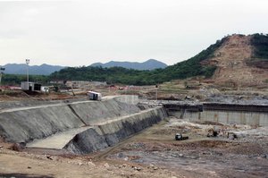 FILE - In this June 28, 2013 file photo, construction work takes place, at the site of the Grand Ethiopian Renaissance Dam near Assosa, Ethiopia.