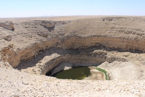 Çıralı Gölü (Karapinar District, Konya Province); giant doline, partially filled with water